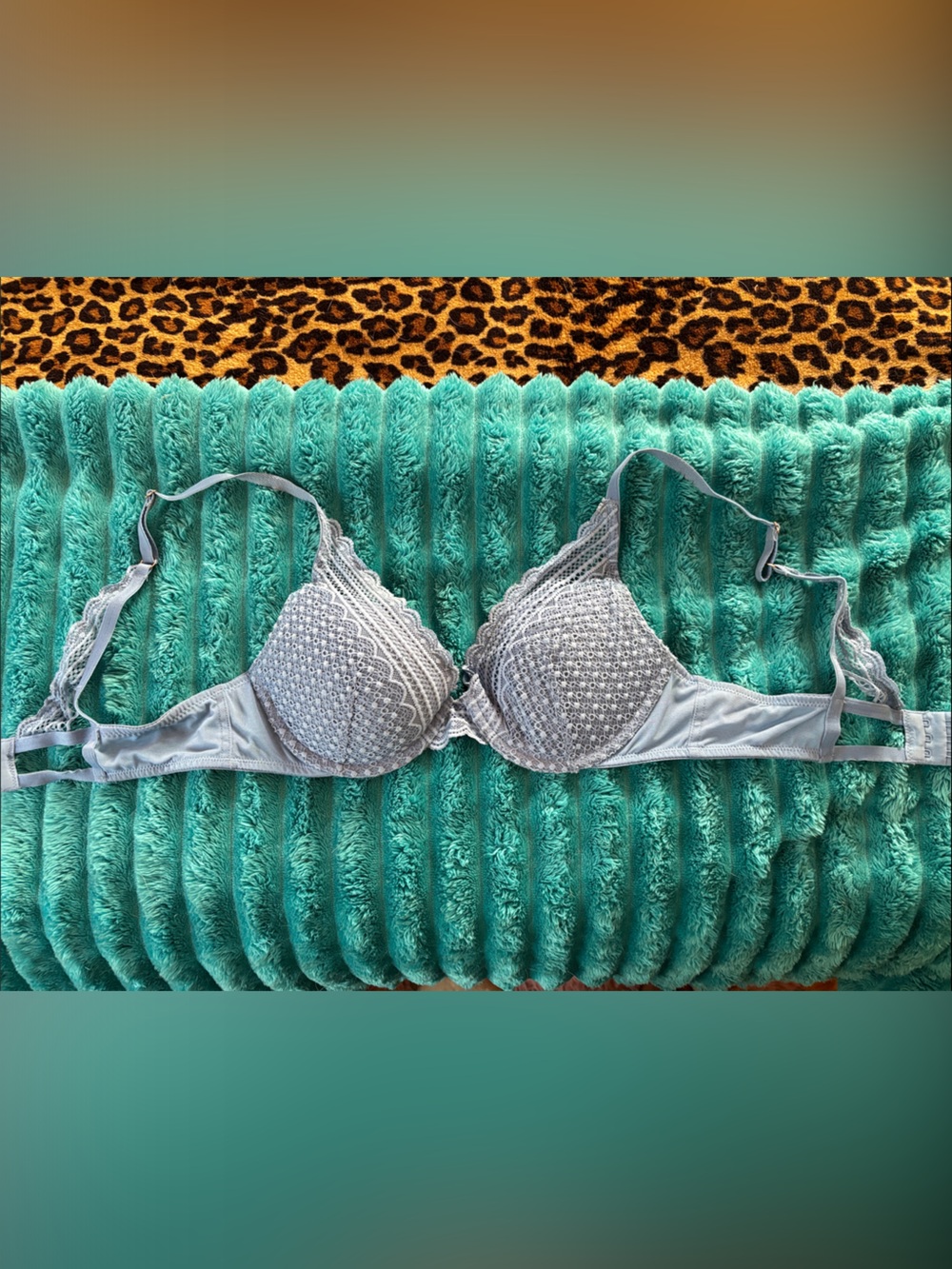 Target Light Gray Lace-Detail Padded Bra